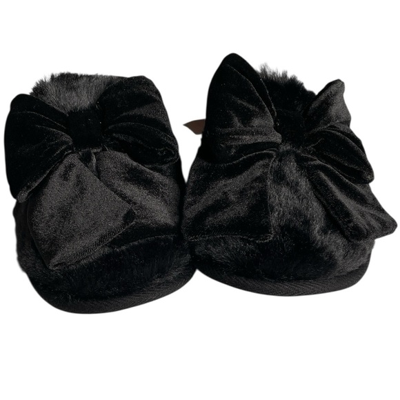 NWT Victoria's Secret Black Slippers with Bow - Picture 7 of 7